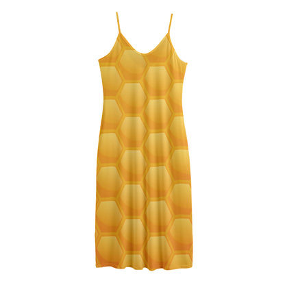 Honeycomb Pattern Print Jersey Midi Cami Dress