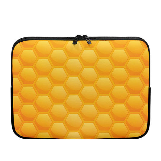 Honeycomb Pattern Print Laptop Sleeve