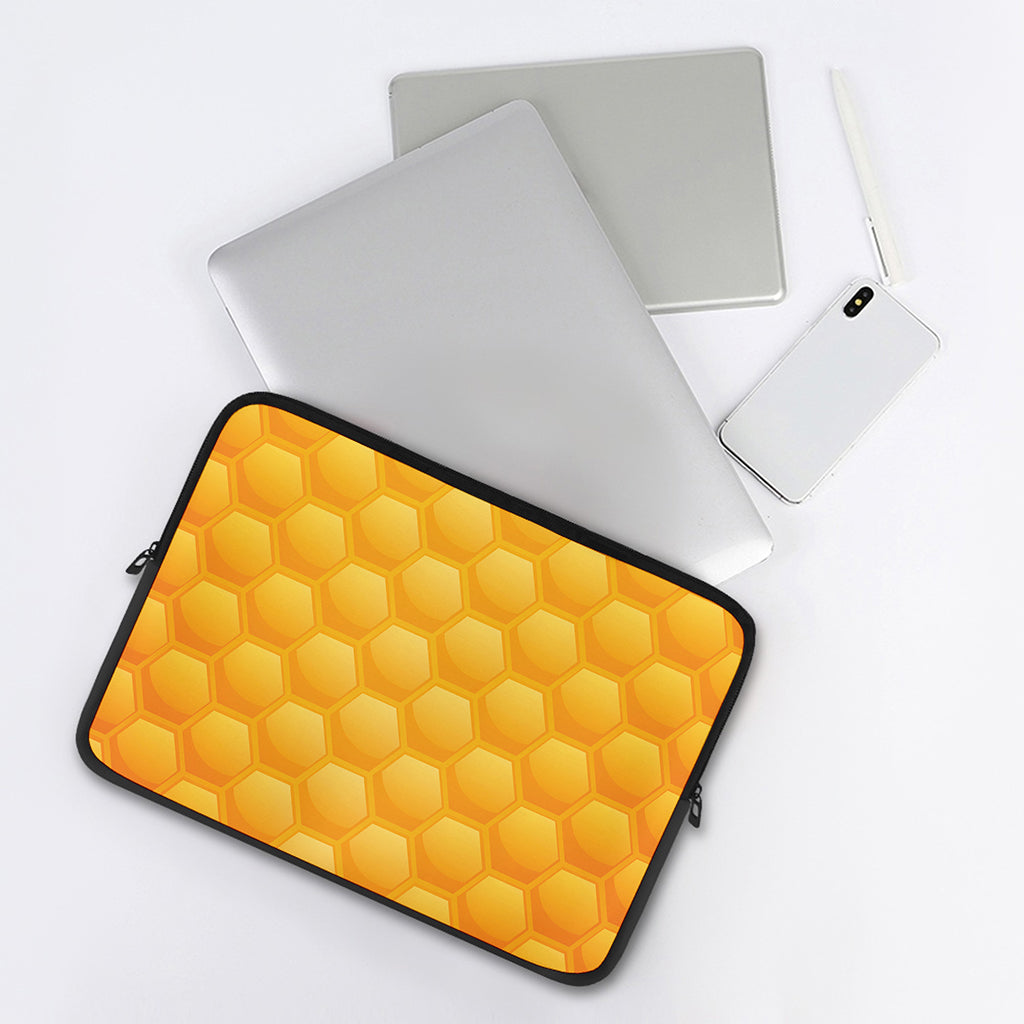 Honeycomb Pattern Print Laptop Sleeve