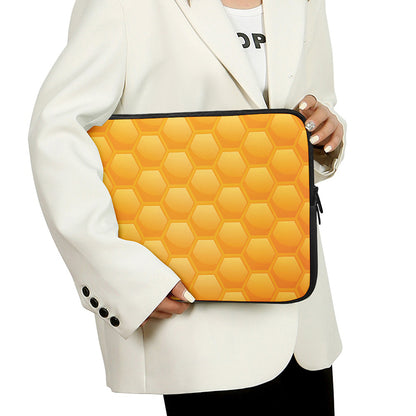 Honeycomb Pattern Print Laptop Sleeve