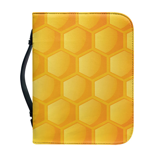 Honeycomb Pattern Print Leather Bible Cover
