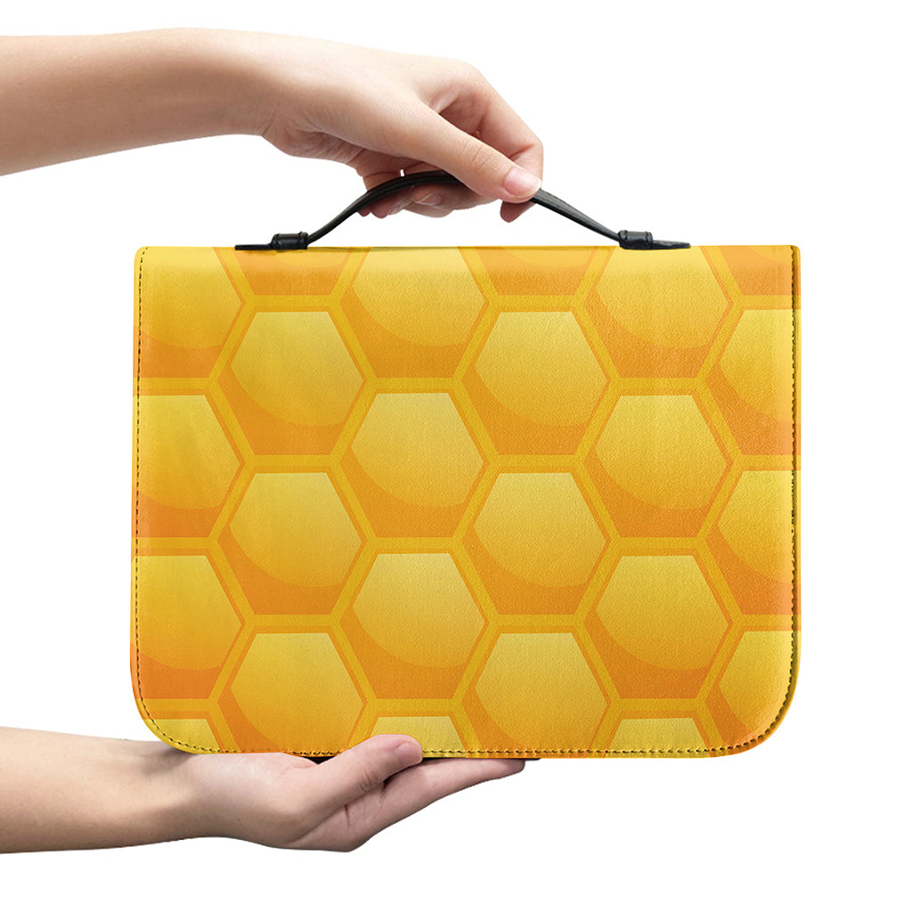 Honeycomb Pattern Print Leather Bible Cover