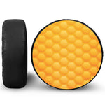 Honeycomb Pattern Print Leather Spare Tire Cover