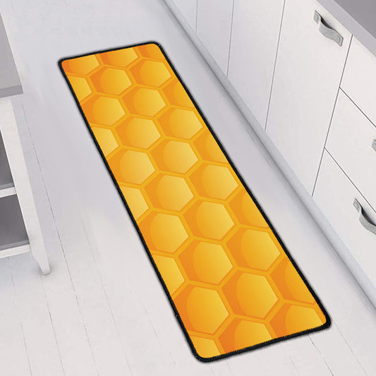 Honeycomb Pattern Print Long Kitchen Mat
