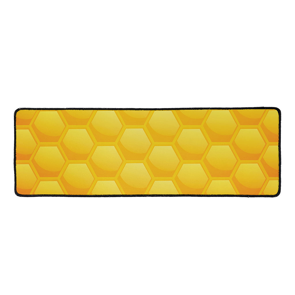 Honeycomb Pattern Print Long Kitchen Mat