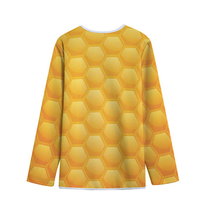 Honeycomb Pattern Print Long Sleeve Short Coat