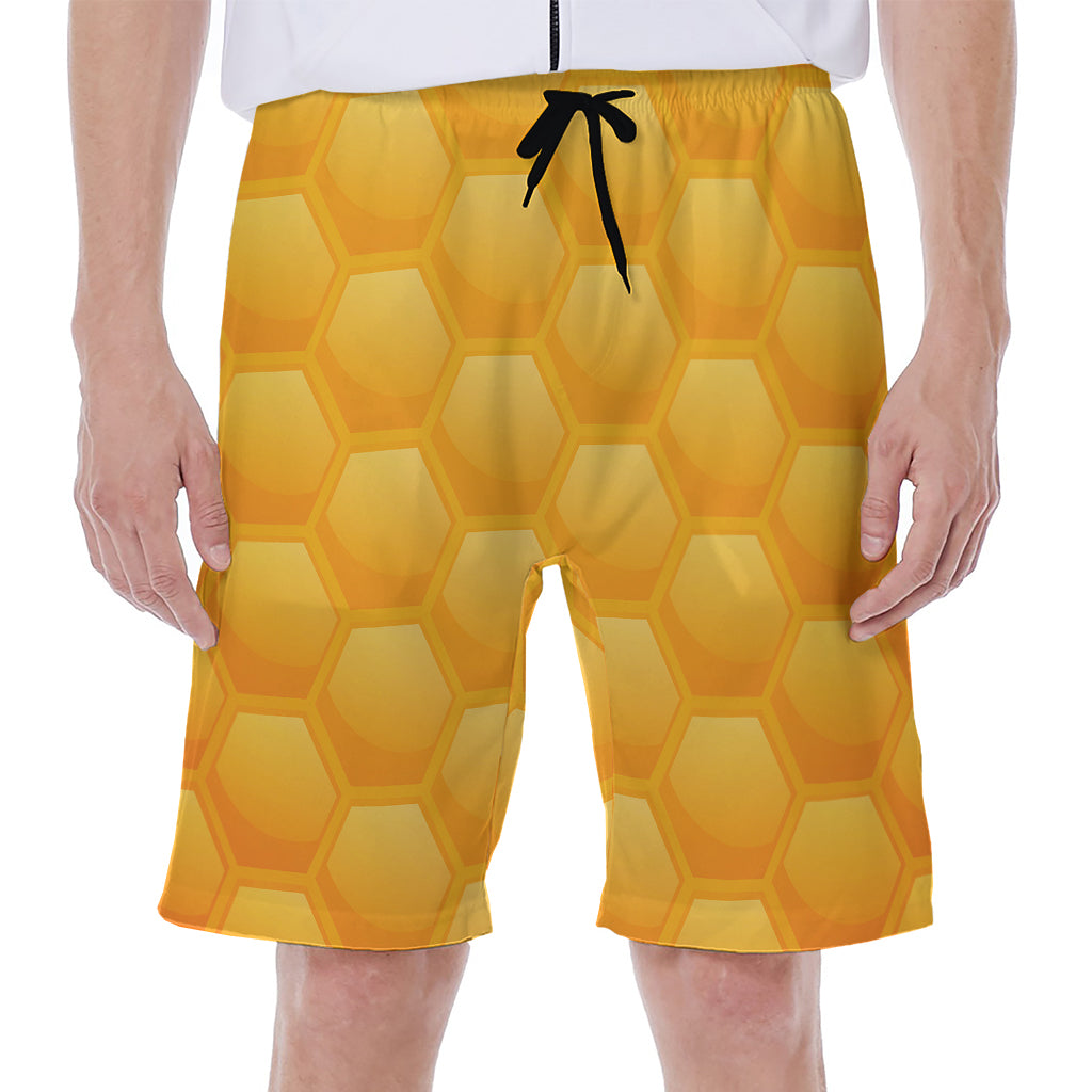 Honeycomb Pattern Print Men's Beach Shorts