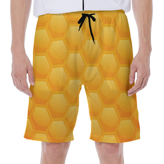 Honeycomb Pattern Print Men's Beach Shorts