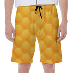 Honeycomb Pattern Print Men's Beach Shorts