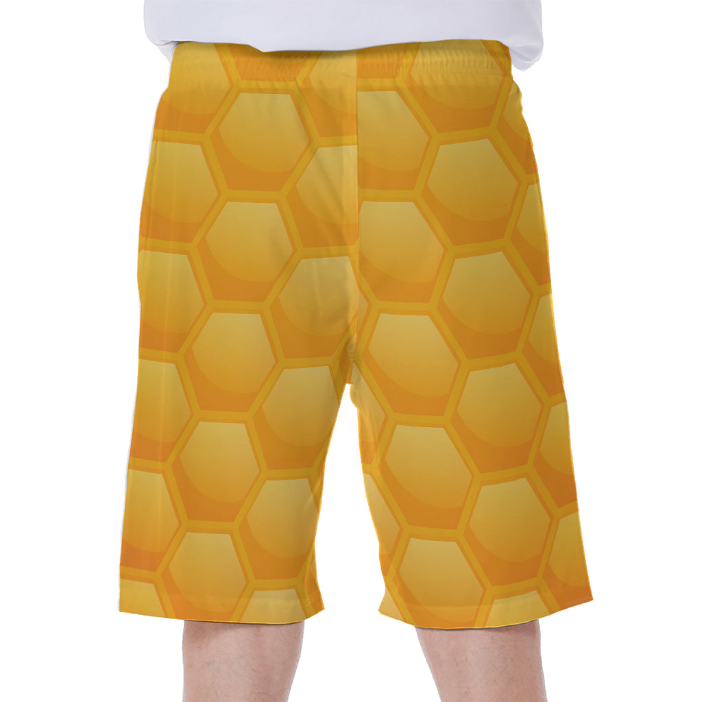 Honeycomb Pattern Print Men's Beach Shorts