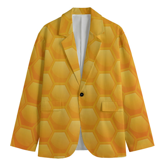 Honeycomb Pattern Print Men's Blazer