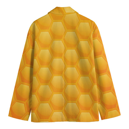 Honeycomb Pattern Print Men's Blazer