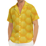 Honeycomb Pattern Print Men's Deep V-Neck Shirt