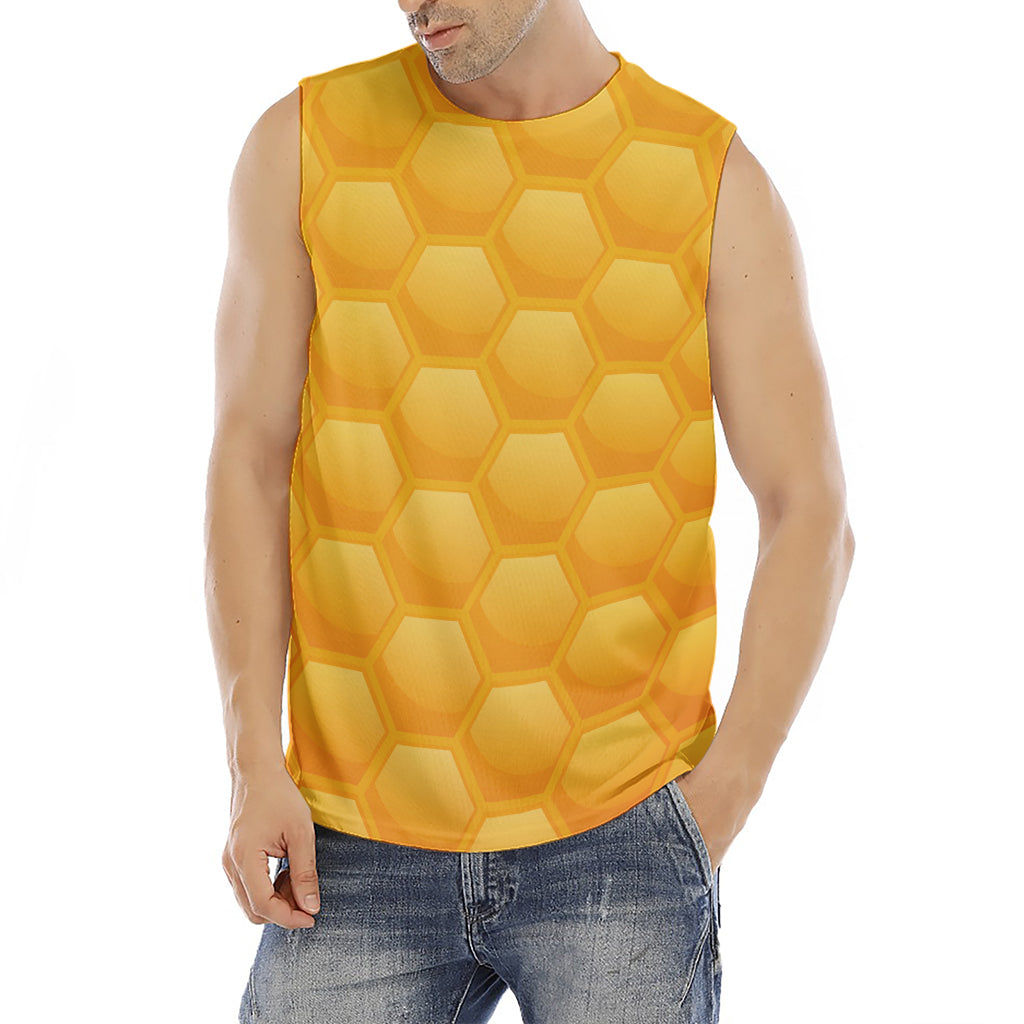 Honeycomb Pattern Print Men's Fitness Tank Top