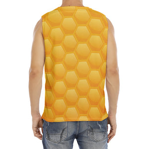 Honeycomb Pattern Print Men's Fitness Tank Top