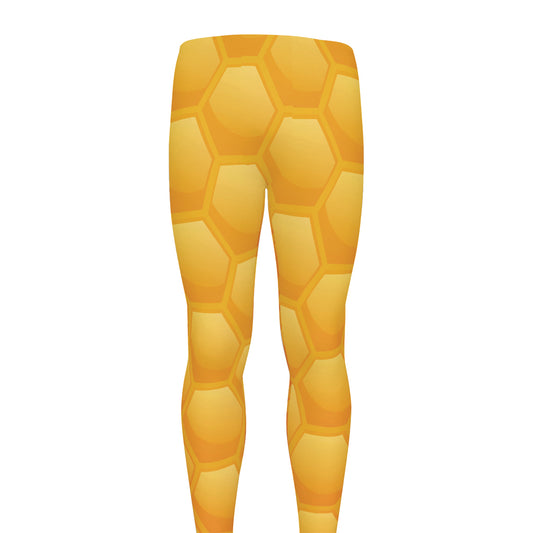 Honeycomb Pattern Print Men's leggings
