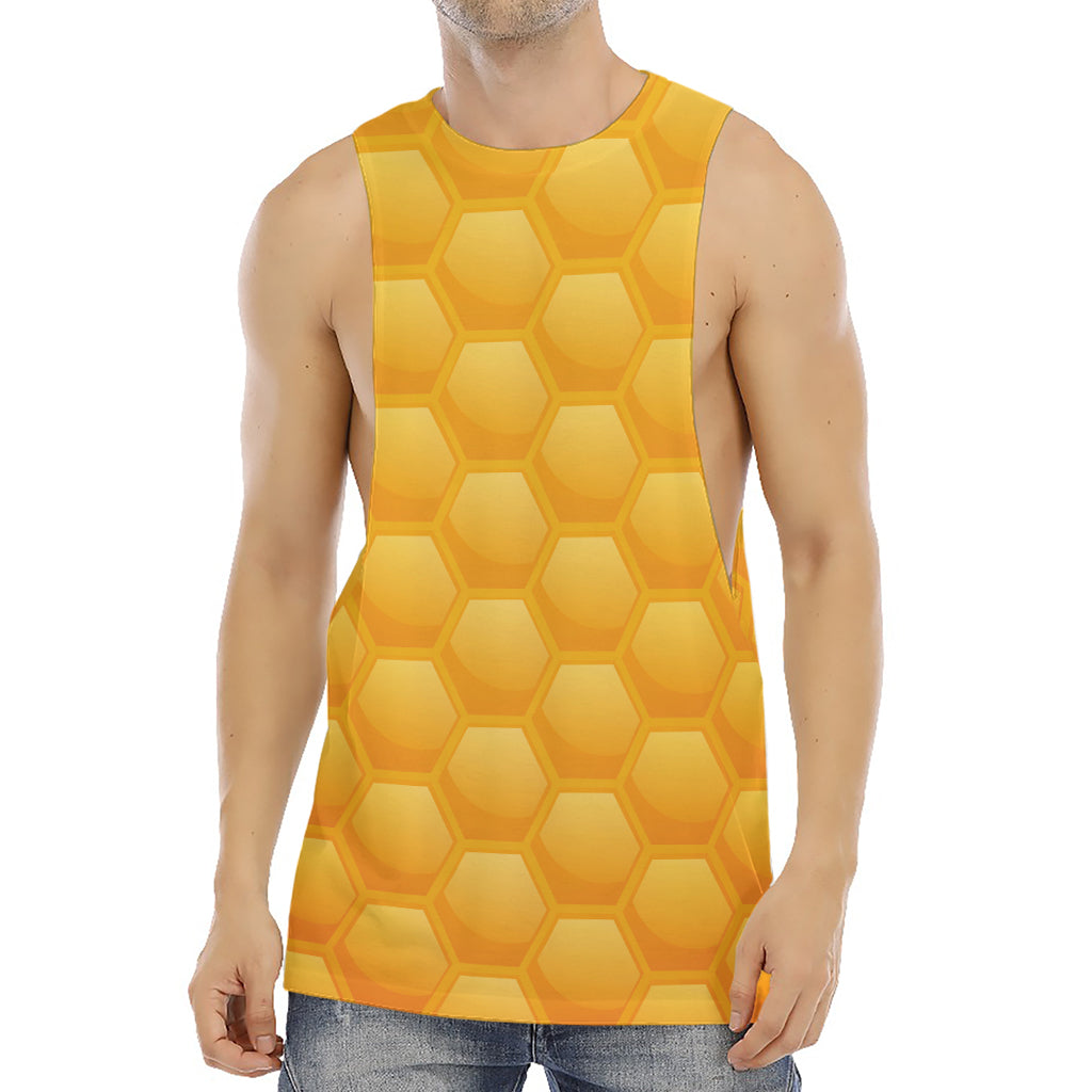 Honeycomb Pattern Print Men's Muscle Tank Top