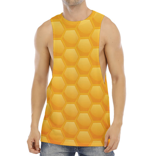 Honeycomb Pattern Print Men's Muscle Tank Top