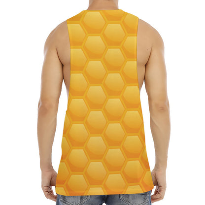 Honeycomb Pattern Print Men's Muscle Tank Top
