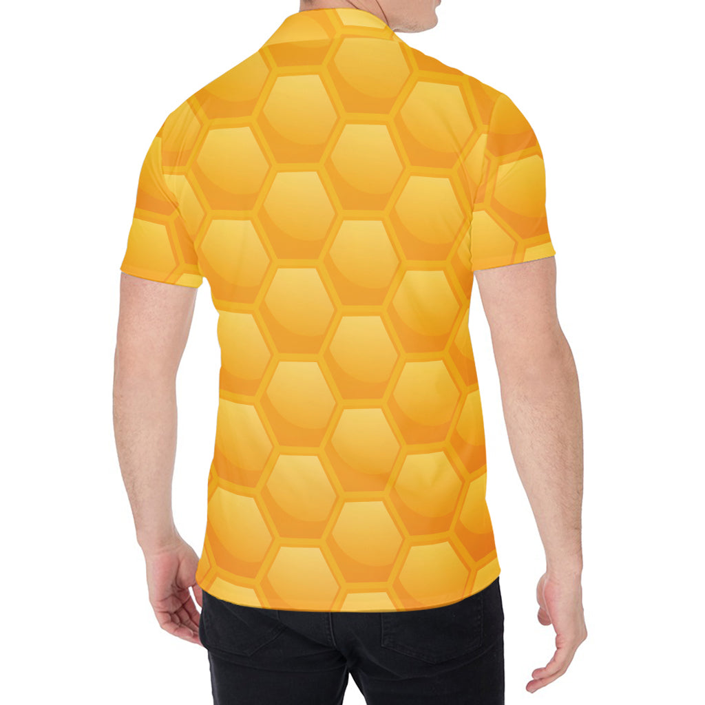 Honeycomb Pattern Print Men's Shirt