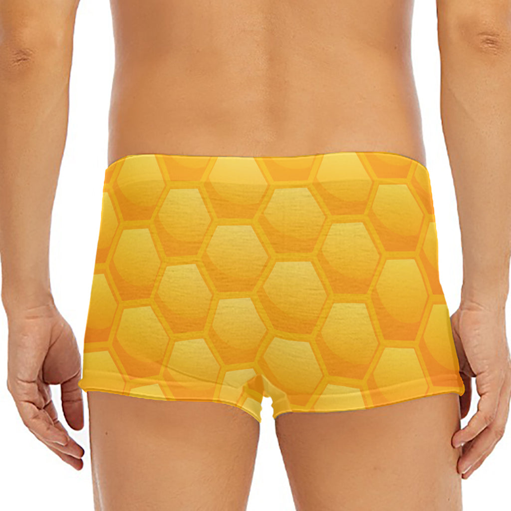 Honeycomb Pattern Print Men's Short Boxer Briefs