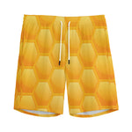 Honeycomb Pattern Print Men's Sports Shorts