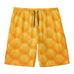 Honeycomb Pattern Print Men's Swim Trunks