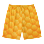 Honeycomb Pattern Print Men's Swim Trunks