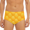 Honeycomb Pattern Print Men's Triangle Swim Briefs