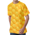 Honeycomb Pattern Print Men's Velvet T-Shirt