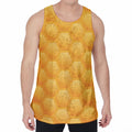 Honeycomb Pattern Print Men's Velvet Tank Top