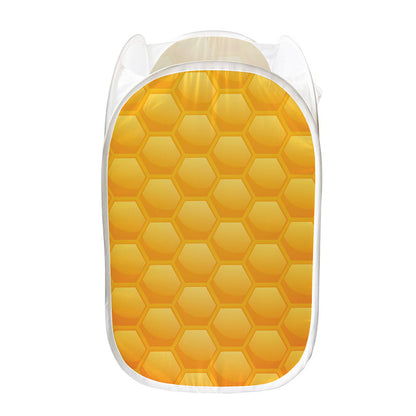 Honeycomb Pattern Print Mesh Laundry Hamper