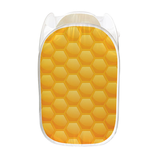 Honeycomb Pattern Print Mesh Laundry Hamper