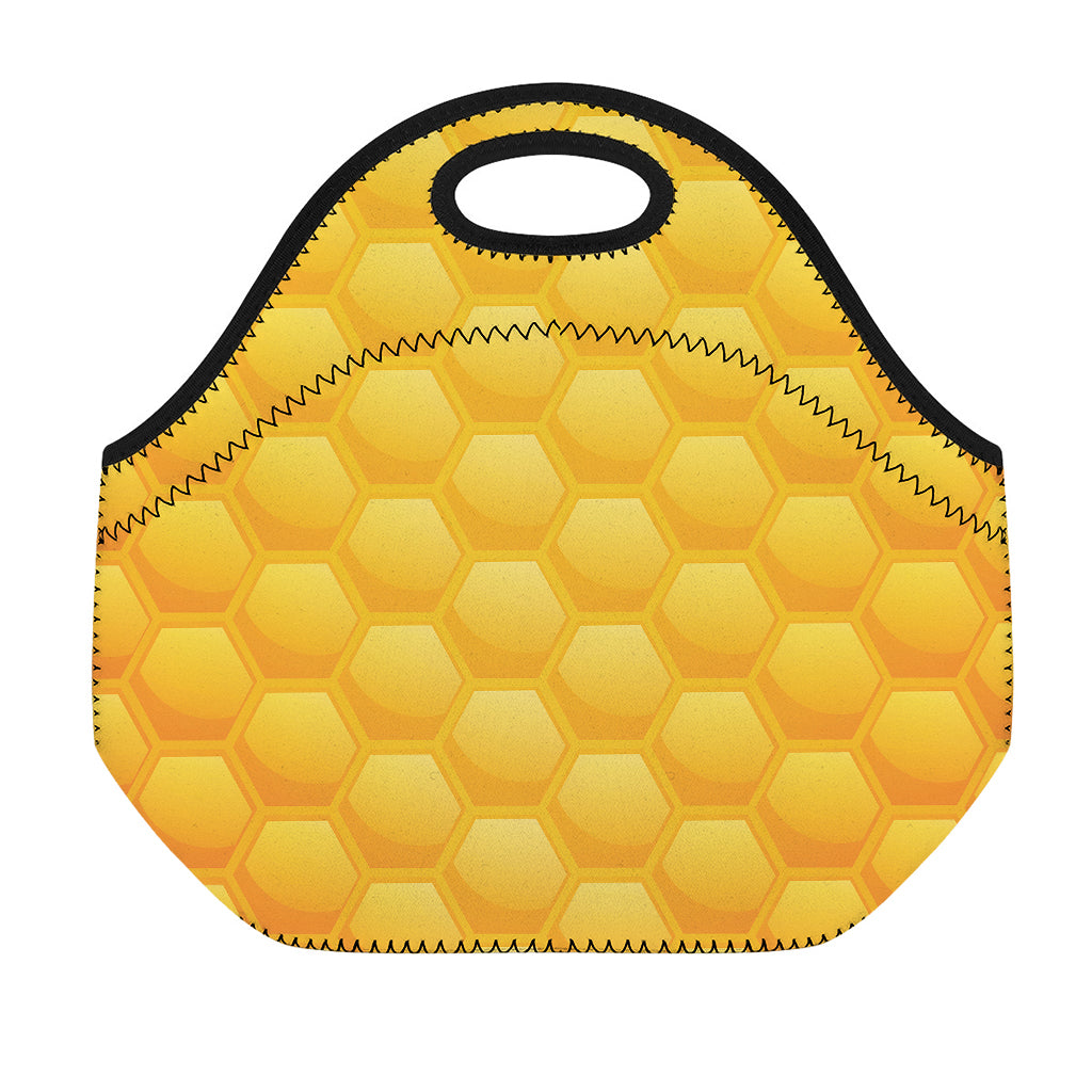 Honeycomb Pattern Print Neoprene Lunch Bag