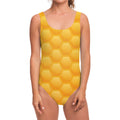 Honeycomb Pattern Print One Piece Swimsuit