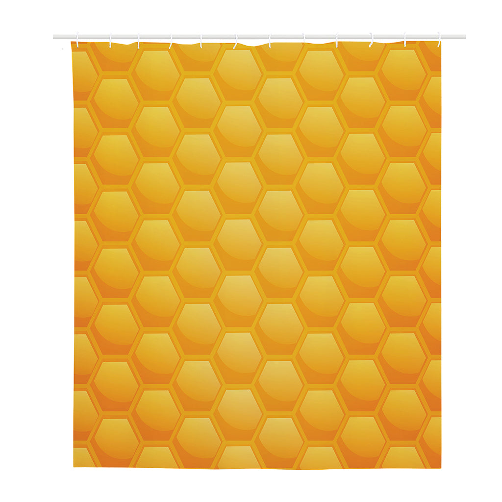 Honeycomb Pattern Print Polyester Shower Curtain