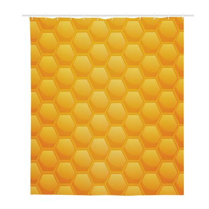 Honeycomb Pattern Print Polyester Shower Curtain