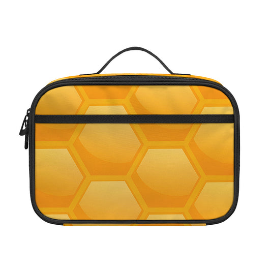 Honeycomb Pattern Print Portable Lunch Bag