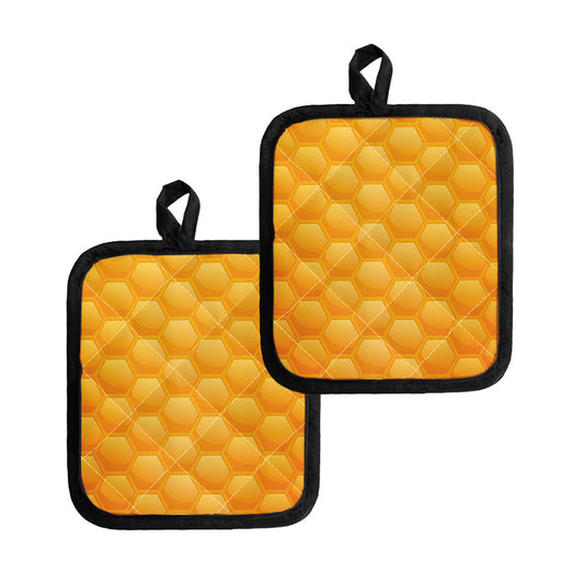 Honeycomb Pattern Print Pot Holders