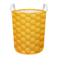 Honeycomb Pattern Print Round Laundry Basket