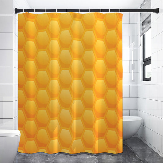 Honeycomb Pattern Print Shower Curtain
