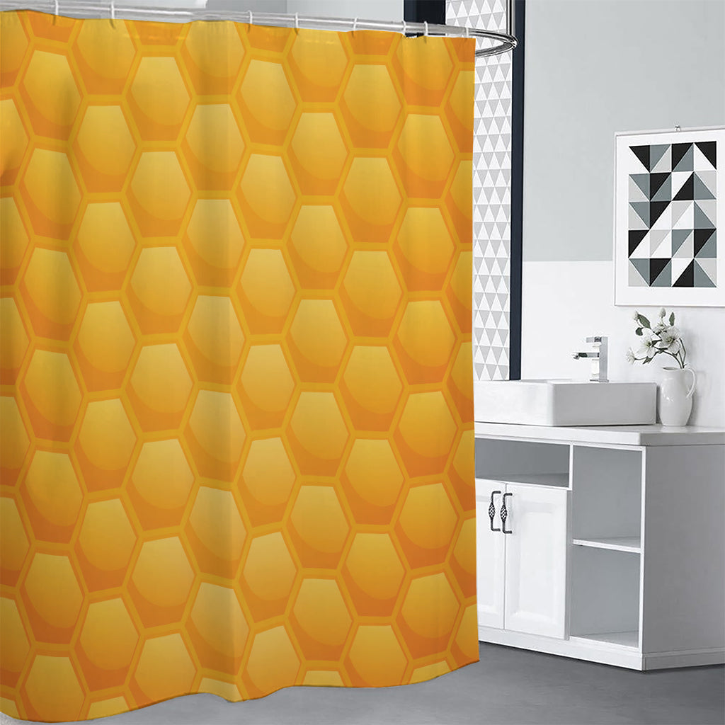 Honeycomb Pattern Print Shower Curtain