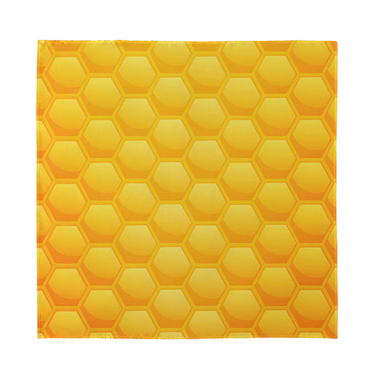 Honeycomb Pattern Print Silk Bandana