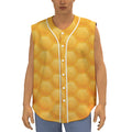 Honeycomb Pattern Print Sleeveless Baseball Jersey
