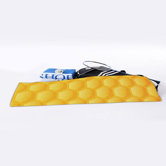 Honeycomb Pattern Print Sports Towel