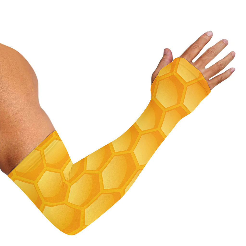 Honeycomb Pattern Print Sun Protection Arm Sleeves