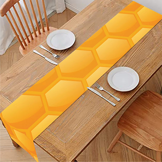 Honeycomb Pattern Print Table Runner