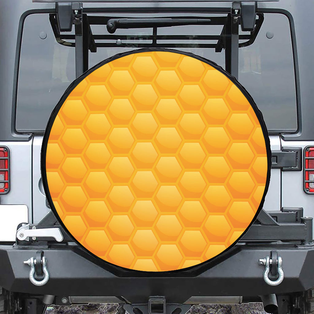 Honeycomb Pattern Print Tire Cover