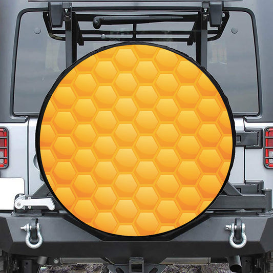 Honeycomb Pattern Print Tire Cover