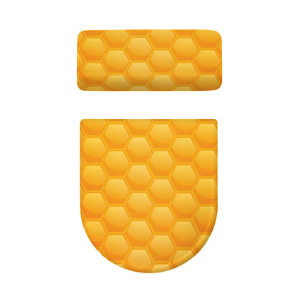 Honeycomb Pattern Print Toilet Lid And Tank Cover Set